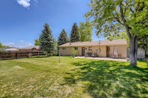 Huge backyard with plenty of outdoor seating