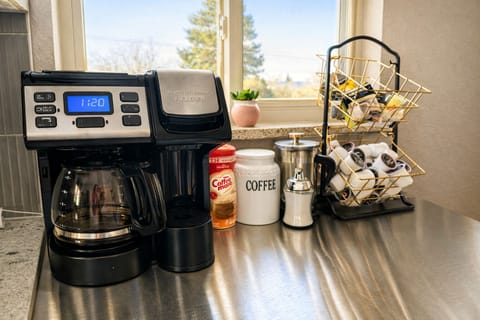 Full coffee bar in kitchen