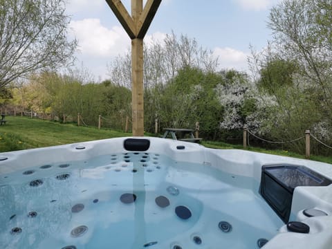 Private hot tub with river views