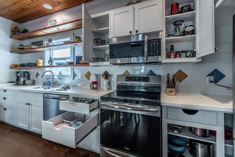 Enjoy cooking or don't want to drag the crew out?? No worries, we offer a stocked kitchen