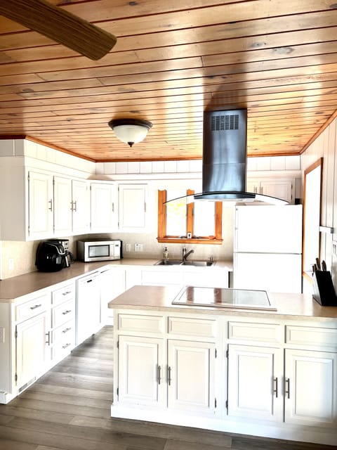 The fully stocked kitchen