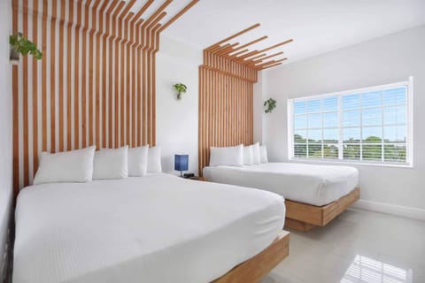 Lounge comfortably with airy space and calming minimalist design.