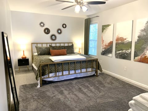 King Bedroom (3 of 3) - Bedding, Alarm Clock, Hangers, Ensuite Bathroom