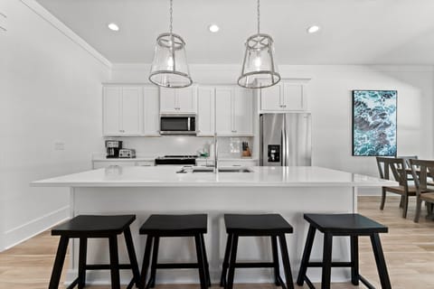 Kitchen with bar seating 