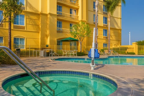 Melt away tension in the bubbling hot tub after adventures.
