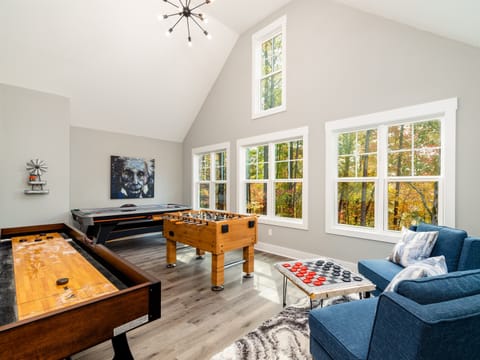 Game Room wit htons of Natural Light. Air Hockey, Fooseball, Shuffleboard