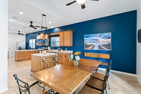 Large kitchen and dining area for your group.