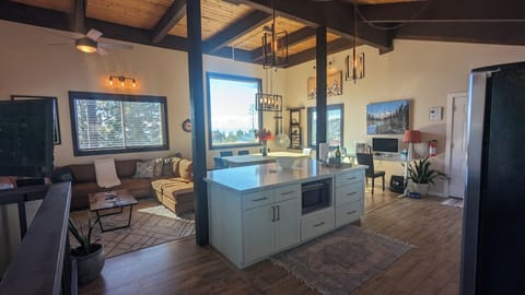 fully stocked kitchen with office desk.  with lake view 