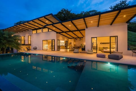 Infinity swimming pool and teak deck