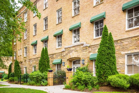 Our historic building has 8 units.   The elevator takes you to the 3rd floor.