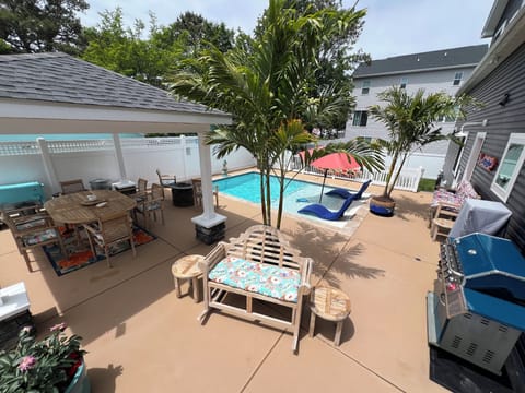 Patio, grill, saltwater pool