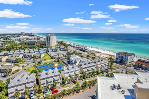 Steps away from the white sands of the emerald coast, a min walk from door to sand! You can see the gulf from the back balconies on 2nd and 3rd floor! 