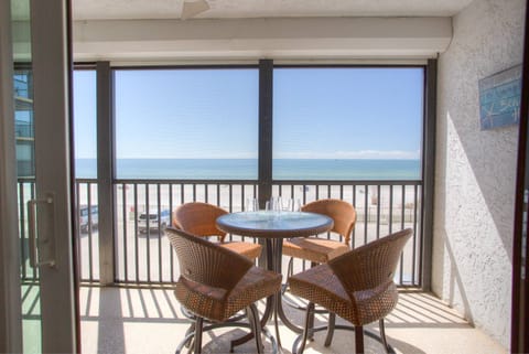 Beachfront Screened-In Balcony with Spectacular Views of the Gulf and the Evening Sunsets