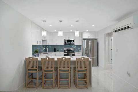 View of the dining area and kitchen