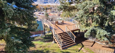 View from the upper deck of the lower deck and the town of Basalt.