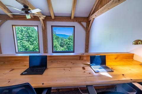 Work with a view from the upstairs desk area