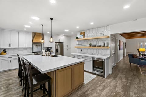 Get the whole group involved in cooking dinner with all the available counter space