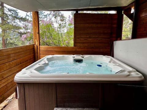 Private hot tub with views of Pikes Peak!