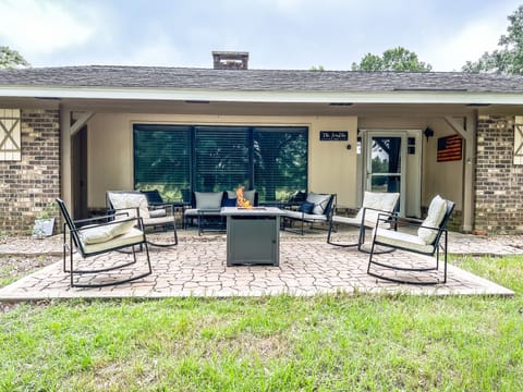 Enjoy a view of the lake and relax by the fire.