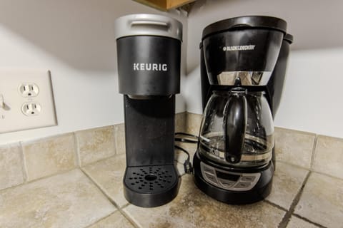 Start your mornings with the single-serve Keurig or drip-style coffee maker.