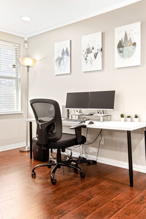 Dual Monitors, Wireless Keyboard and Mouse, USB - C Docking Station, and Chair