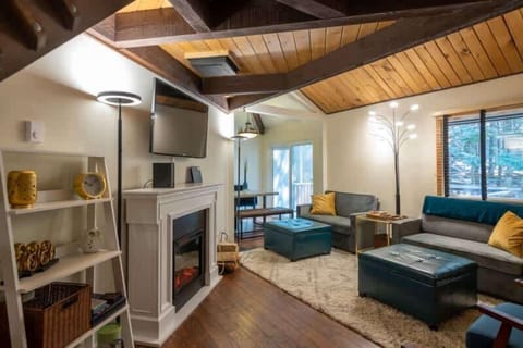 Living Room With Electric Fireplace 