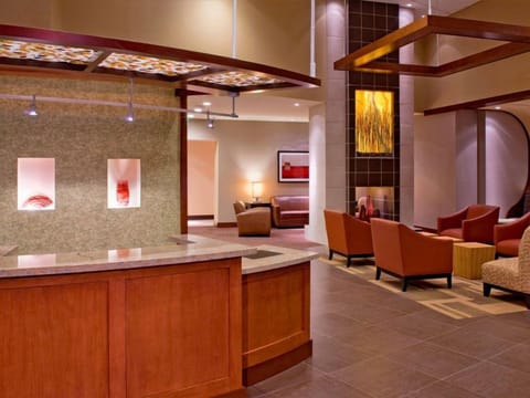 Arrive confidently to a warm, stylish lobby with seating.