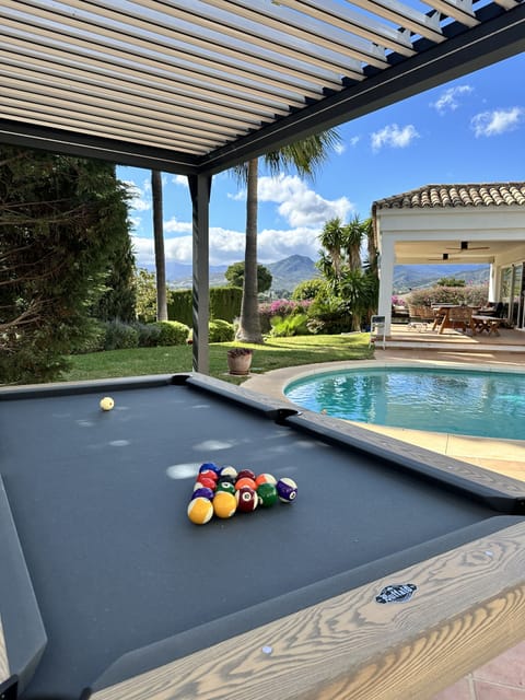 Pool table looking back to house