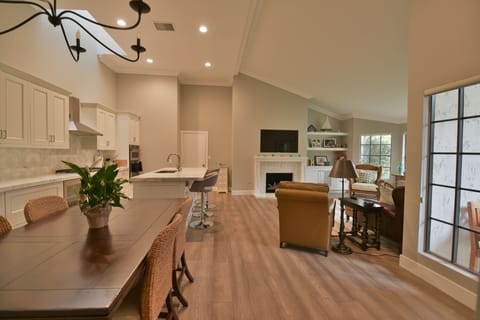 View of dInning, kitchen, living area