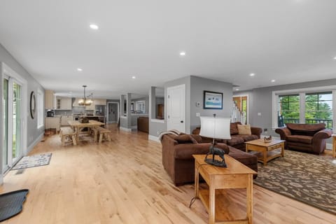 view of main level living and dining area