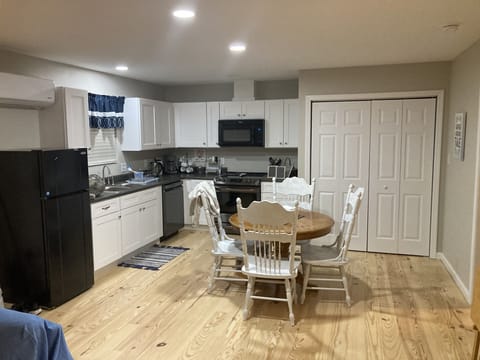 Open-plan kitchen/dining.