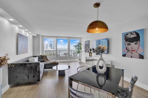 Dining/living area, Roku tv, balcony access