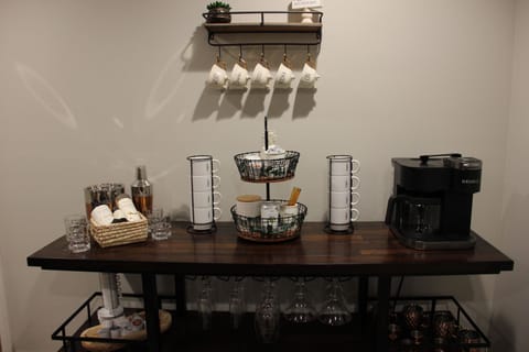 The lodge has two coffee stations with a Keurig machine & 12 cup drip coffee pot