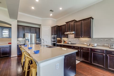 Our kitchen island includes seating for 3.