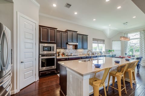 Our kitchen island has seating for 3.