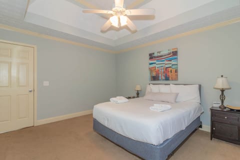 Comfy bedding with fluffy pillows