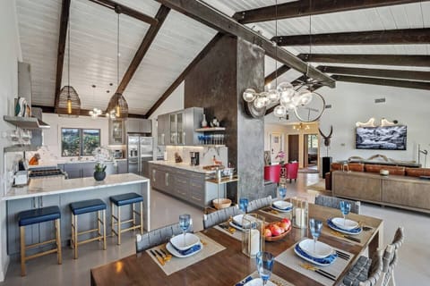 You could easily converse with anyone in the great room, yet still feel a sense of space inside the house