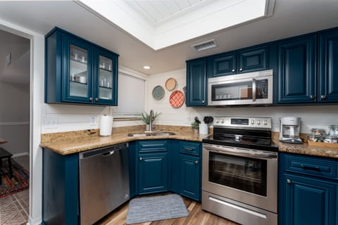 Blender, mixer, crock pot, pots/pans, serving dishes all here.