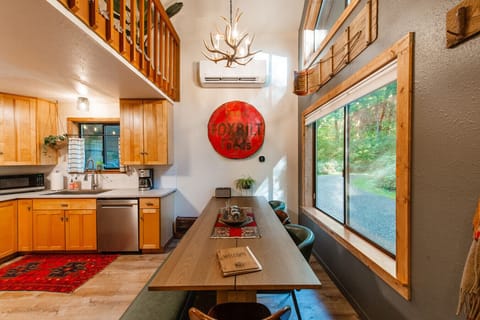 Large dining table seats 8.