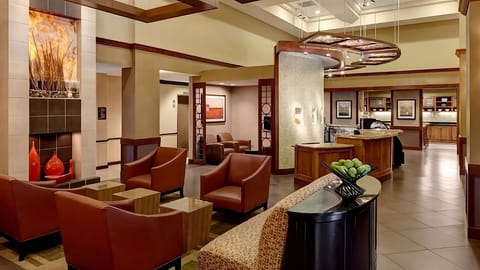 Gather in the stylish lobby lounge before heading out.