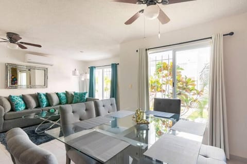 Living Room/Dining view from front entrance on first floor with natural light