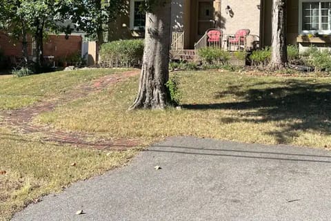 Your assigned parking pad in front of the house