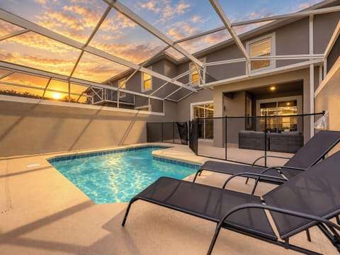 Private Screened Pool and Patio with Sun Loungers