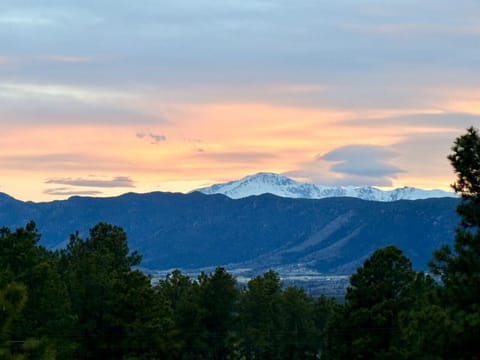 Sunset view of Pikes Peak