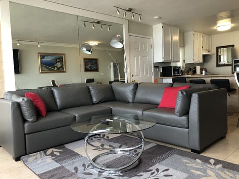 New furnishings with a modern flair. Photo from sister condo but items identical