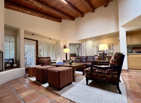 Living room with fireplace.