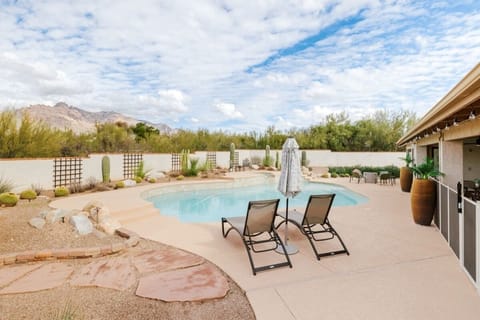 Sweeping views of the Catalina mountains from the yard.