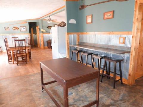 Bar with stools kitchen area
