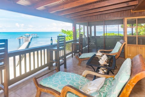 Large covered patio with open and screened in sections 