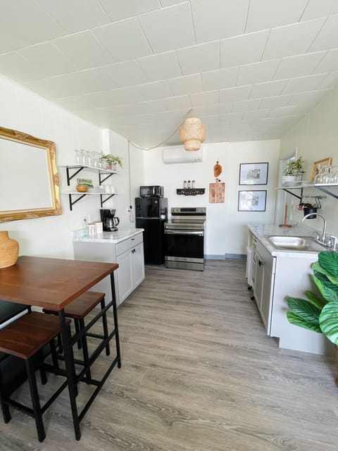 Kitchen and seating area.